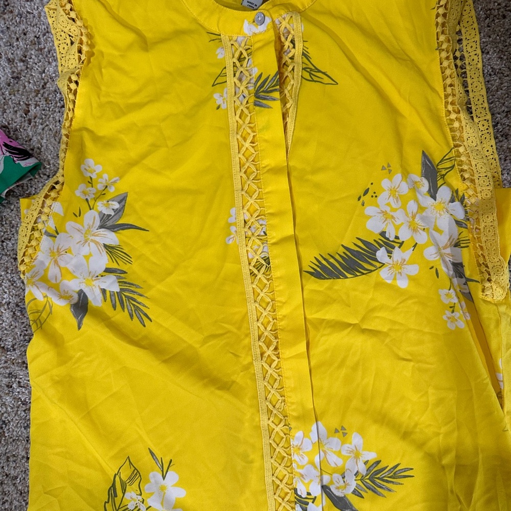 Old Navy Yellow Floral Blouse